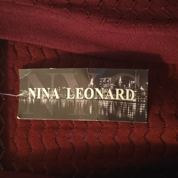 NINA LEONARD BRAND WOMEN'S BURGUNDY WINE OPEN CARDIGAN SHRUG SIZE LARGE - Picture 6 of 15